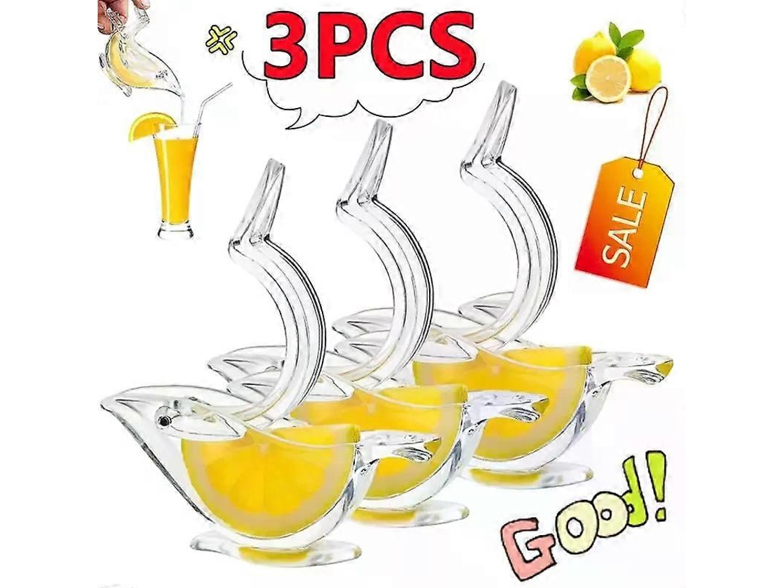 Exprimidor manual portátil con forma de pájaro, transparente, para cocina y hogar, 3/2/1 piezas. Ideal para naranjas y limones. Rosewell