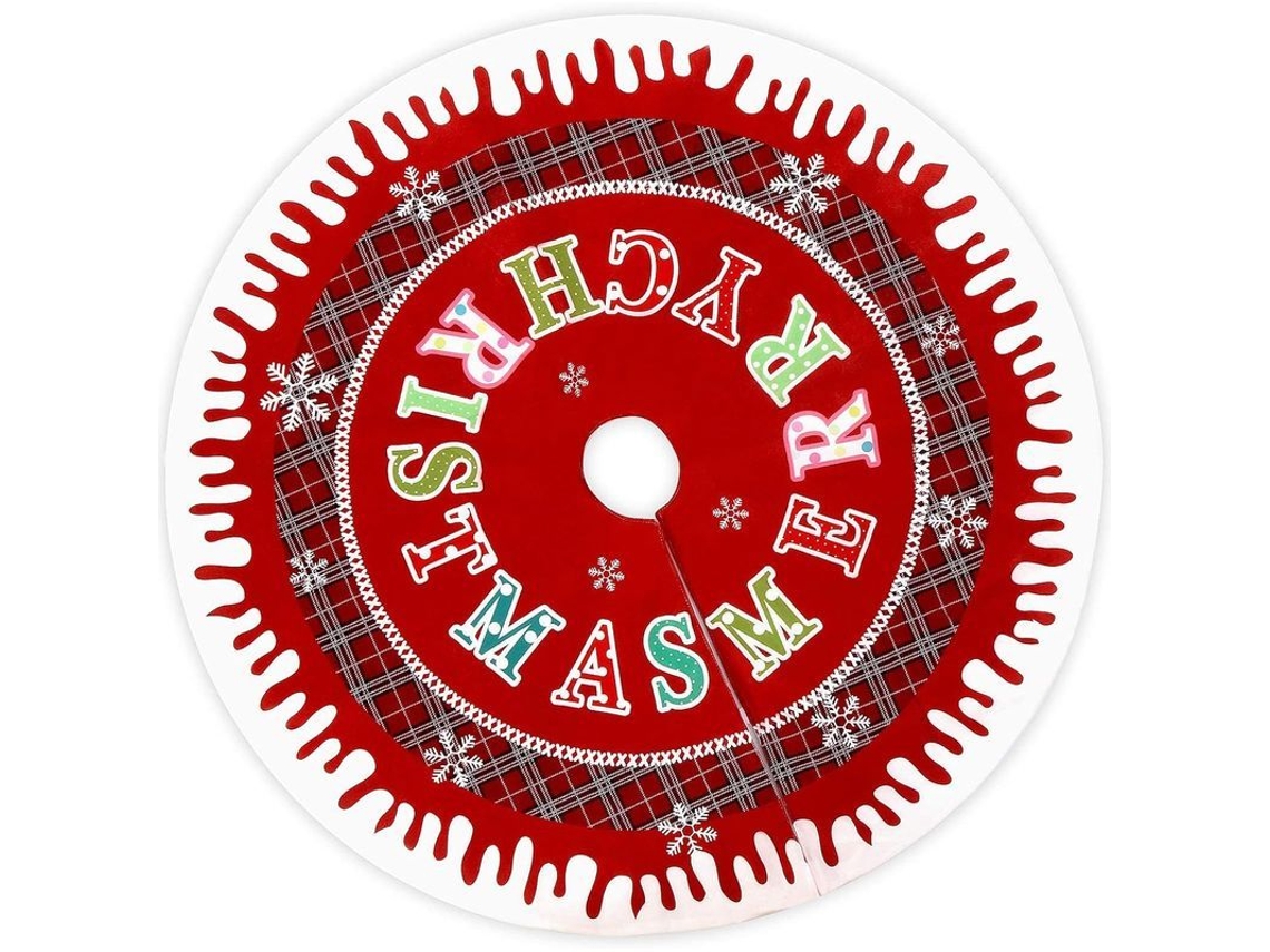 Falda Para Árbol De Navidad De 122 Cm/48" A Cuadros, Cómoda Y Decorativa Para Navidad E Invierno.