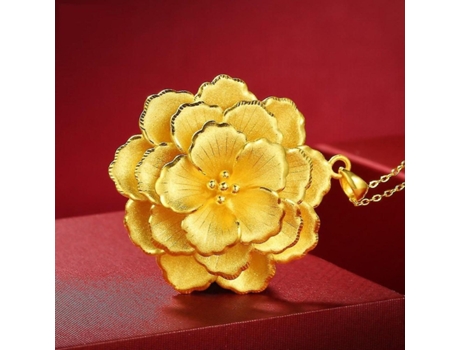 Colgante de flores chapado en oro chapado de latón Laos Sander Collar de mujeres