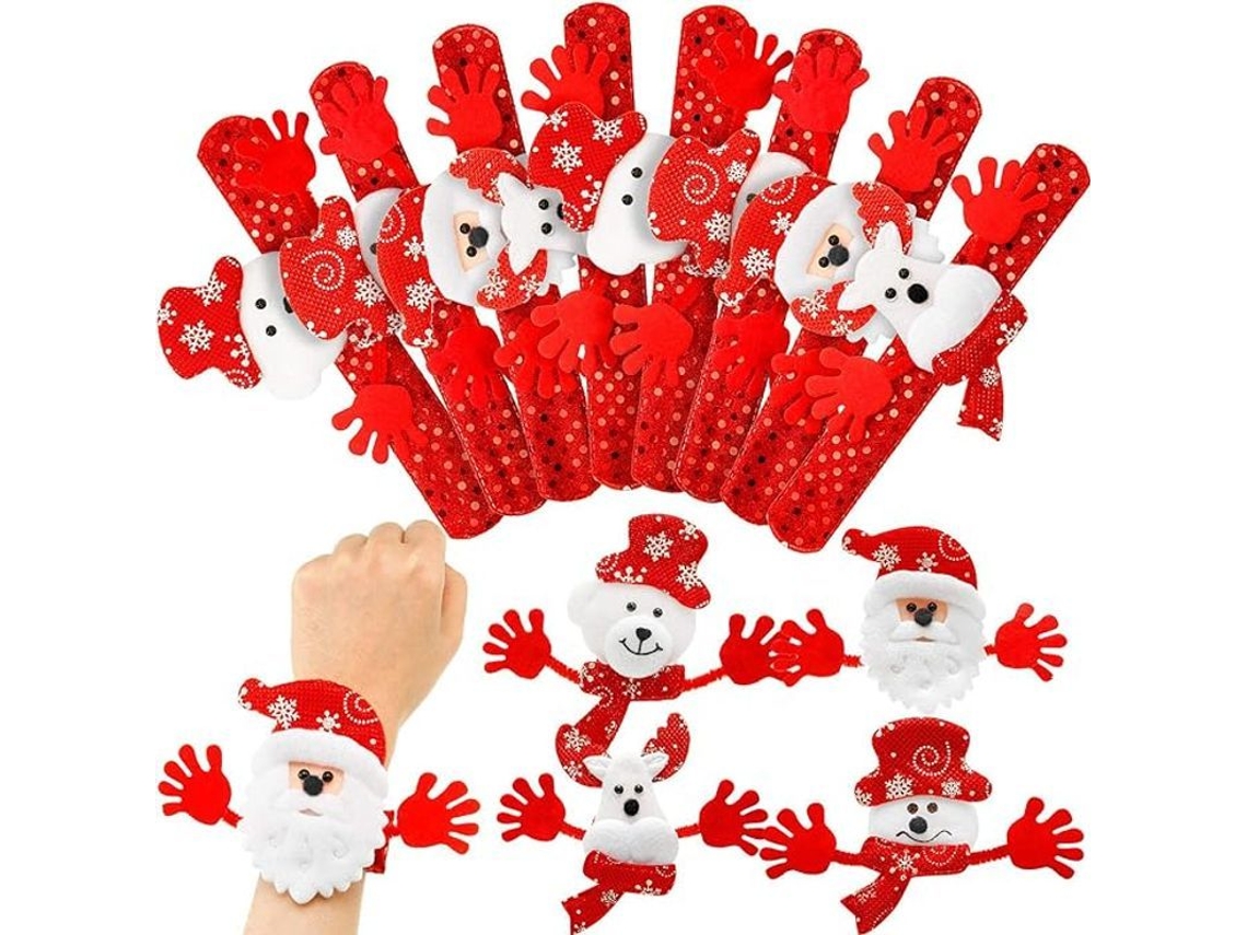 20 Pulseras Navideñas Con Cierre, Pulsera Navideña, Regalos Para Fiestas, Navidad