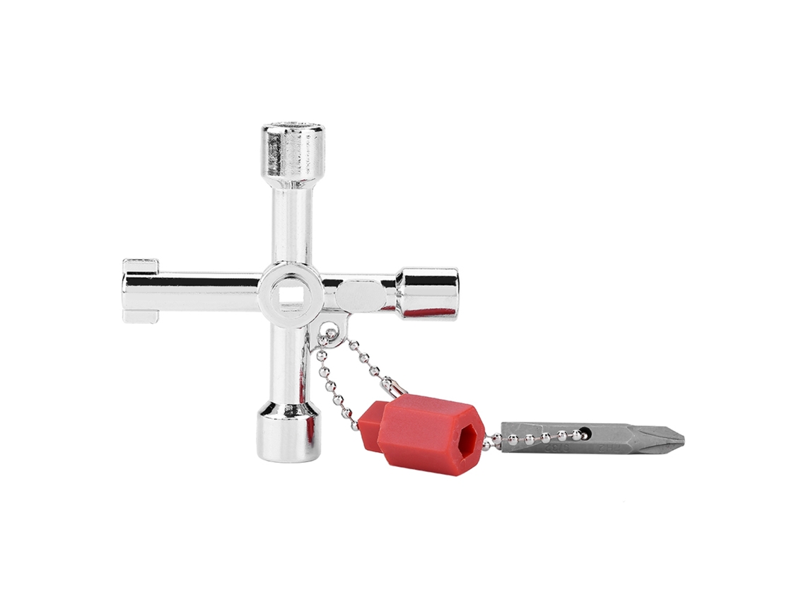 Llave De Cruz Multifuncional Universal De 4 Vías, Aleación De Zinc, Herramienta Para Fontaneros Y Electricistas.