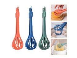 Batidor De Silicona Multifuncional 3 En 1 Para Mezclar Batir Espumar Y Remover Con Mango Ergonómico Y Diseño De Gancho Para Cocina