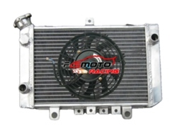 Radiador de aluminio, compatible con Kawasaki KVF400 A/B/C/D, incluye kits de montaje para ventilador OEM, radiador y ventilador de refrigeración.