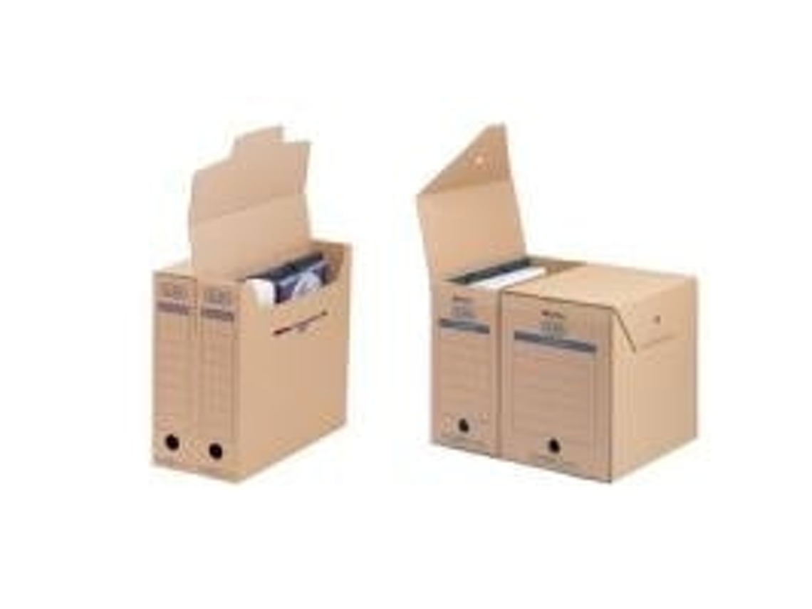 Archiv Schachtel Standard Tric System, Naturbraun Aus Stabiler Wellpappe, Mit Verschlusslasche Greifloch (8352 Elba