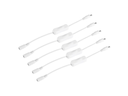 2026-5 Piezas Interruptor Cable Con Conector Dc 12v Hembra Y Macho Para Tira Led Luz Blanca