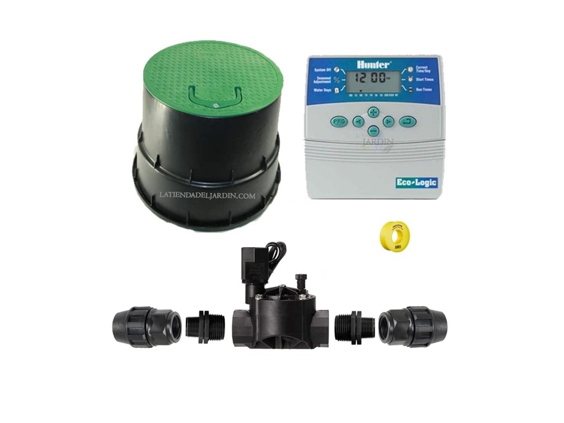 Kit Profesional Riego Automático Hunter De 1 Zona 24v Para Tuberia 20mm