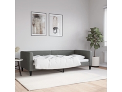 Sofá Cama Sin Colchón Tela Gris Oscuro 90x200 Cm