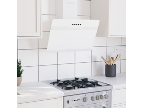 vidaXL Campana extractora pared acero y vidrio templado blanco 60 cm