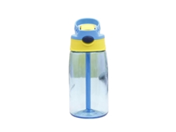 Botella de agua de plástico de 480 ml con asa flexible y pajita con apertura de un botón, ideal para adolescentes, niños y niños. Rosewell