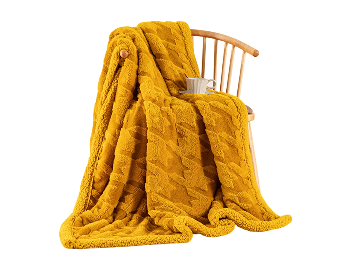 Manta Clásica De Felpa Ultra Suave Con Diseño Houndstooth, Ideal Para Todo El Año, Manta Cómoda Boho Para Cama, Sofá, Oficina O Camping