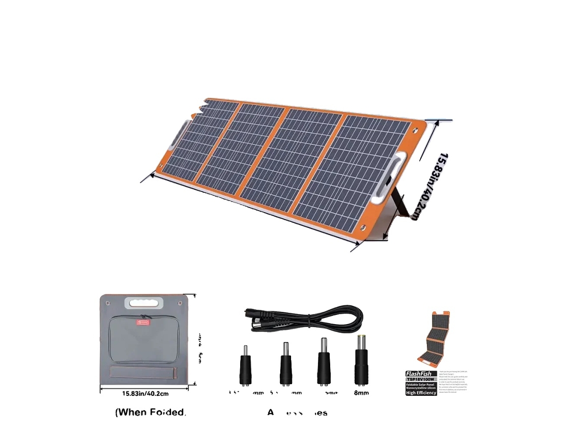 Cargador solar dual, potencia nominal de 60 W, ligero y portátil, Tsp18v100w OEM