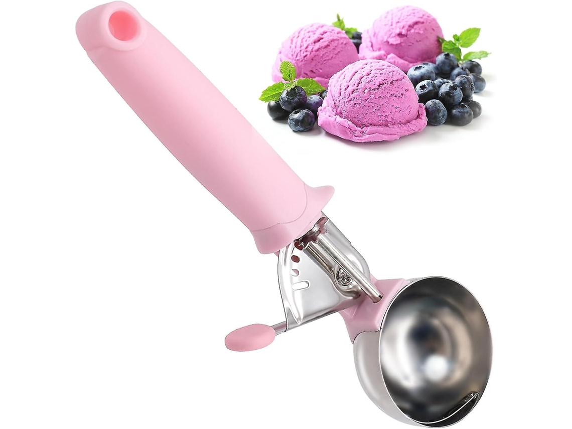 Cuchara grande de acero inoxidable de 5,7 cm para helado, puré de patatas, albóndigas y galletas, con mango cómodo.