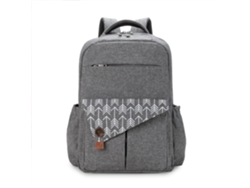 Mochila multifuncional para pañales, impermeable, de gran capacidad y doble capa, ideal para mamás y bebés. Yunzii gris.