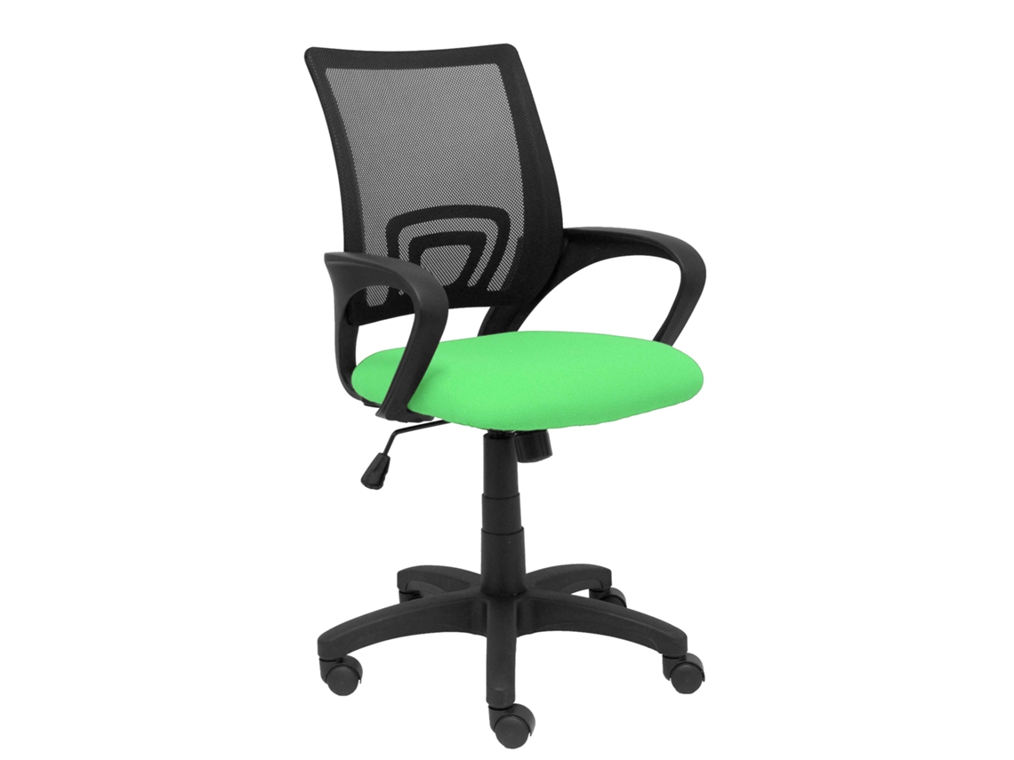 Silla De Oficina Vianos Con Mecanismo Basculante Tapizada Con Tela Color Pistacho Y Malla Color Negro
