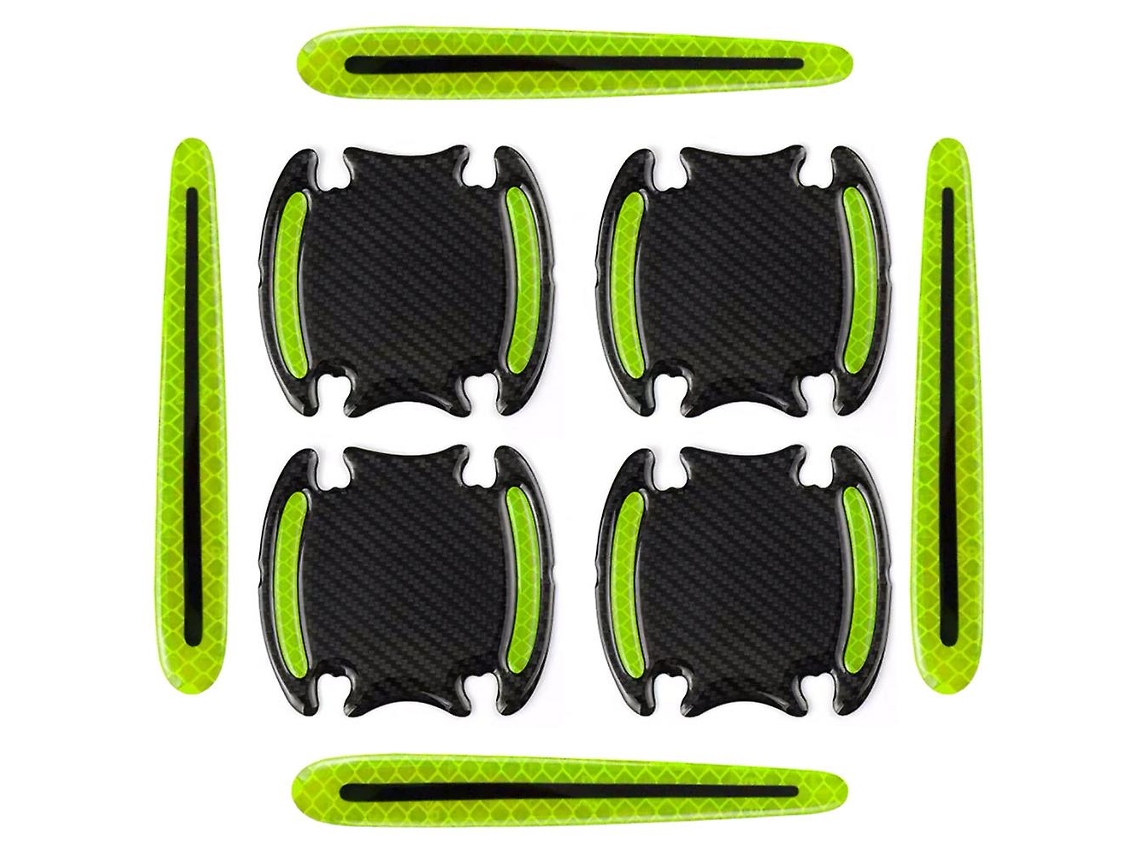 Omni-adhesivos Reflectivos Para Coche, Película Protectora Para Manijas Y Parachoques, 8 Piezas (verde)