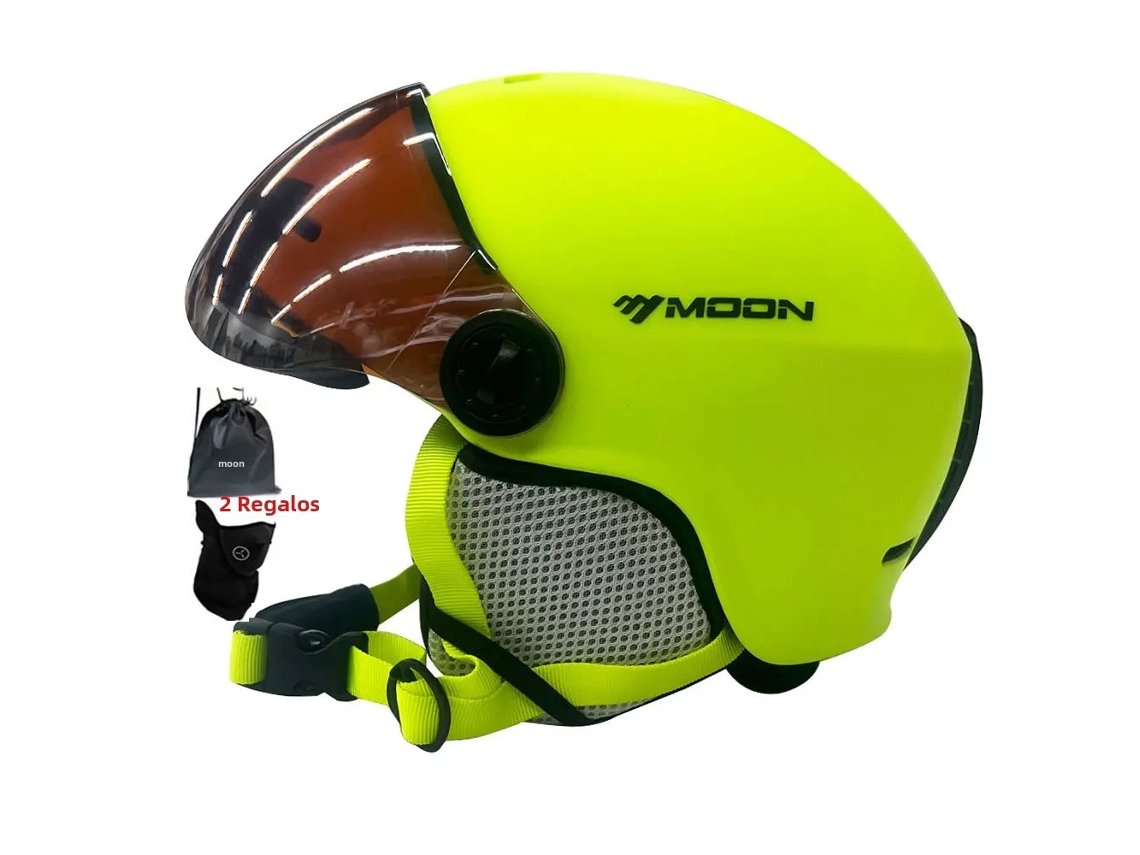 Casco y gafas de esquí para deportes al aire libre como esquí y snowboard. Mdug (verde L)