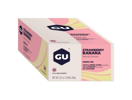 Complemento Alimentar GU Gu Caixa Géis Energia 24 Unidades Morango&Banana