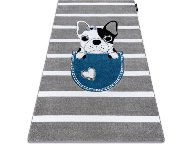 Alfombra DYWANY LUSZCZOW Petit Bulldog (Gris - 180 x 270 cm - Polipropileno)