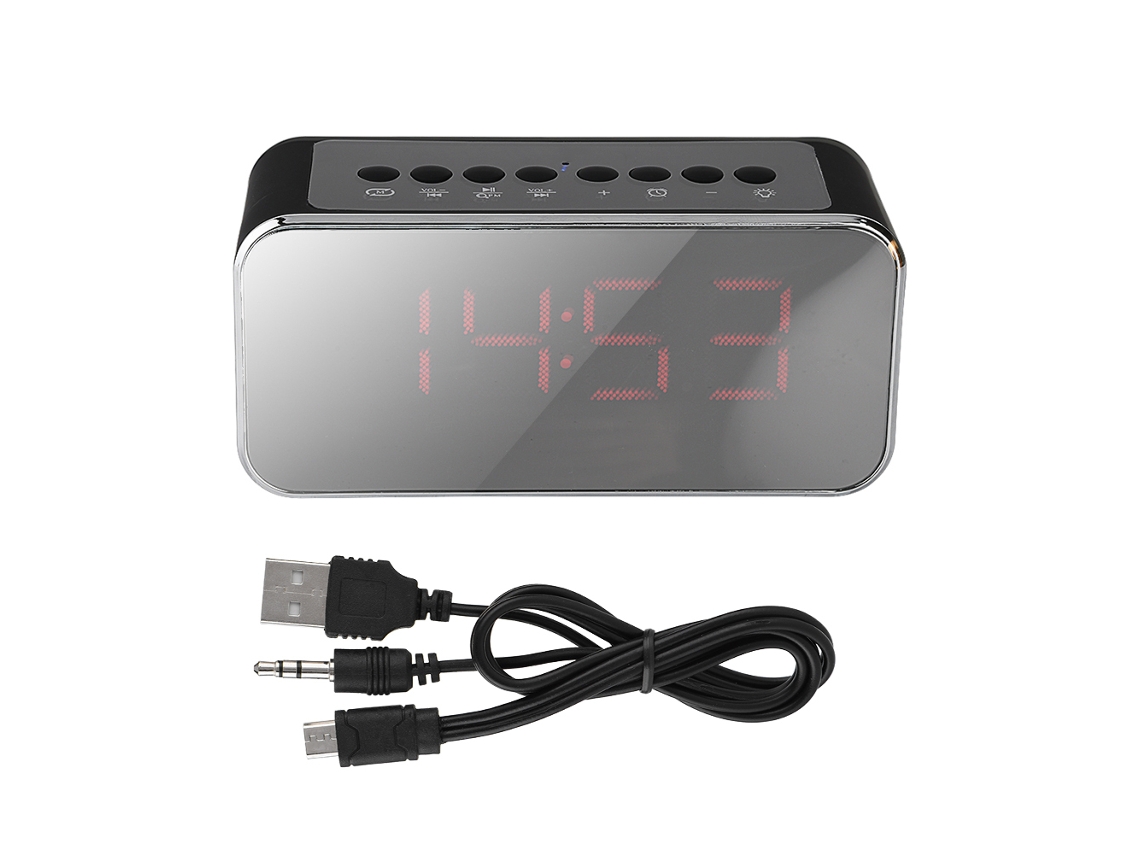 Reloj espejo con alarma y altavoz Bluetooth