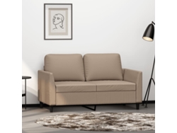 Sofá De 2 Plazas De Cuero Sintético Color Capuchino 120 Cm