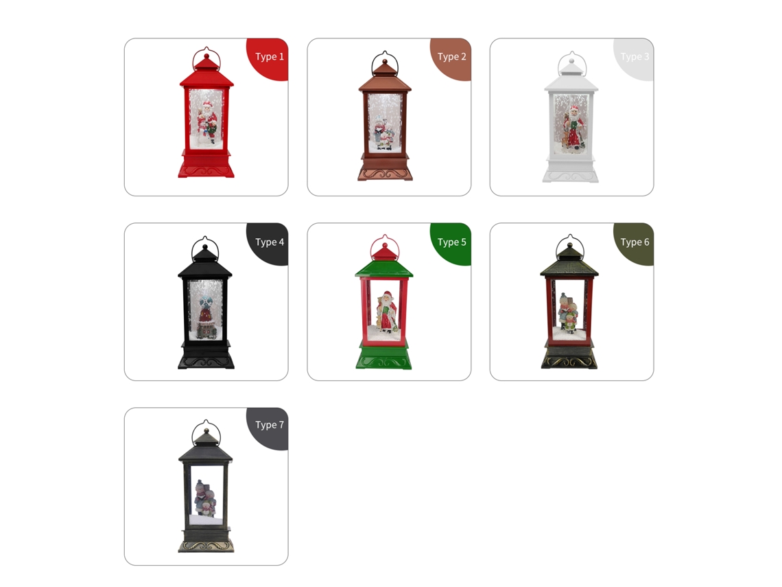 Lámpara navideña musical con nieve y luces LED, figura de Papá Noel, colgante, 3 canciones, funciona con USB o pilas, decoración para jardín y patio.