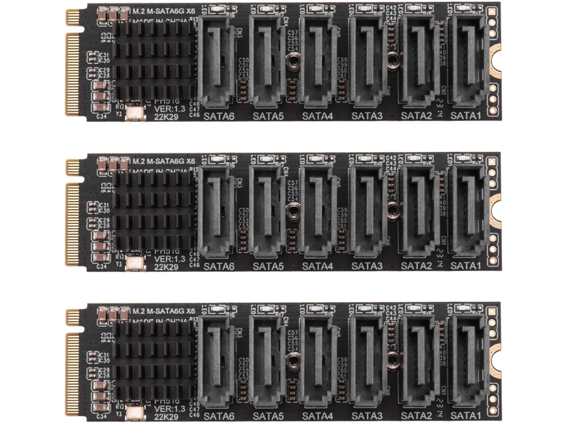 Tarjeta Elevadora Pci-e Nvme A Sata3.0 Pcie De 6 Gbps (3 Puertos) - Puerto De Expansión Asm1166