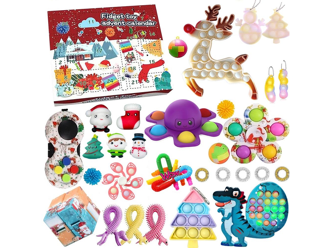 Calendario De Adviento De Navidad Con 35 Burbujas, Juguetes Sensoriales Antiestrés Y Cuenta Regresiva. Regalo De Navidad.