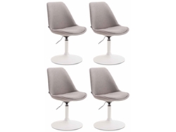 Juego de 4 sillas de comedor en tela CLP Maverick gris/blanco.