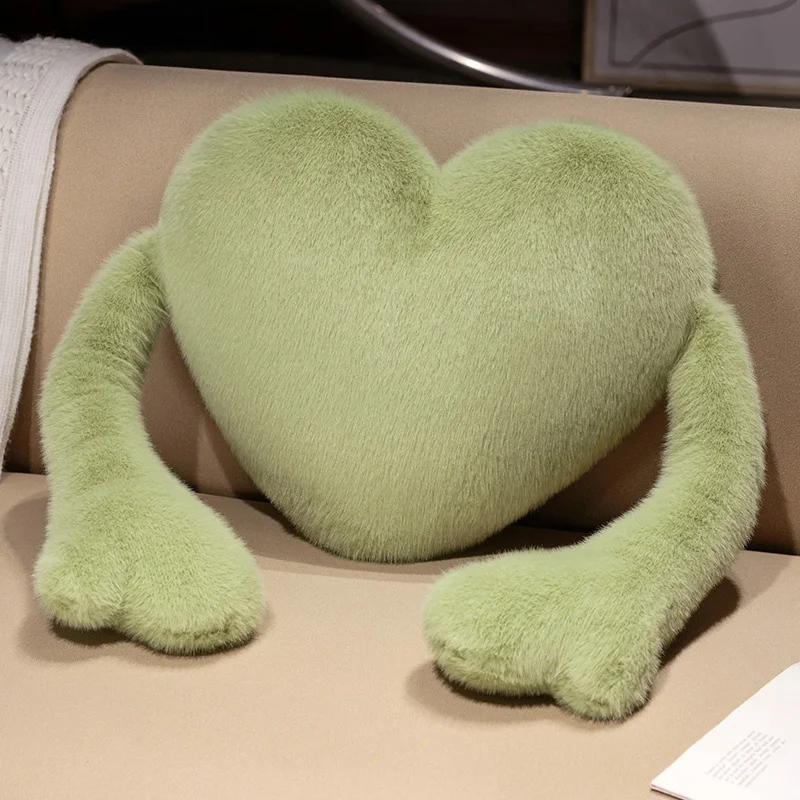 Cojín Decorativo Para Sofá Con Forma De Corazón (verde, 50 Cm), Suave.