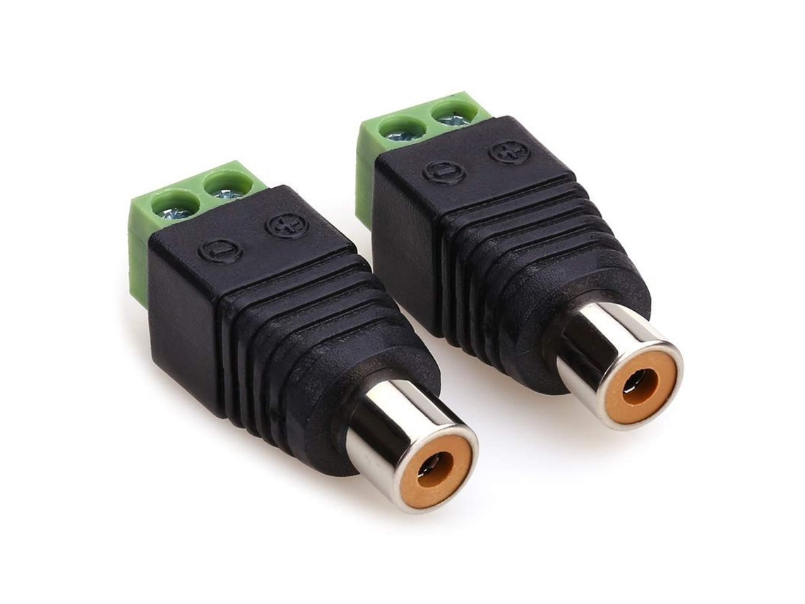 Adaptadores De Audio Rca Macho A Conector Av (2 Unidades) Con Tornillo Sin Soldadura Para Proyectos Electrónicos.