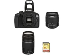 Kit Cámara Réflex CANON EOS 4000D KIT EF-S 18-55 MM F3.5-5.6 III + EF 75-300 MM F4-5.6 III + 32 GB SD