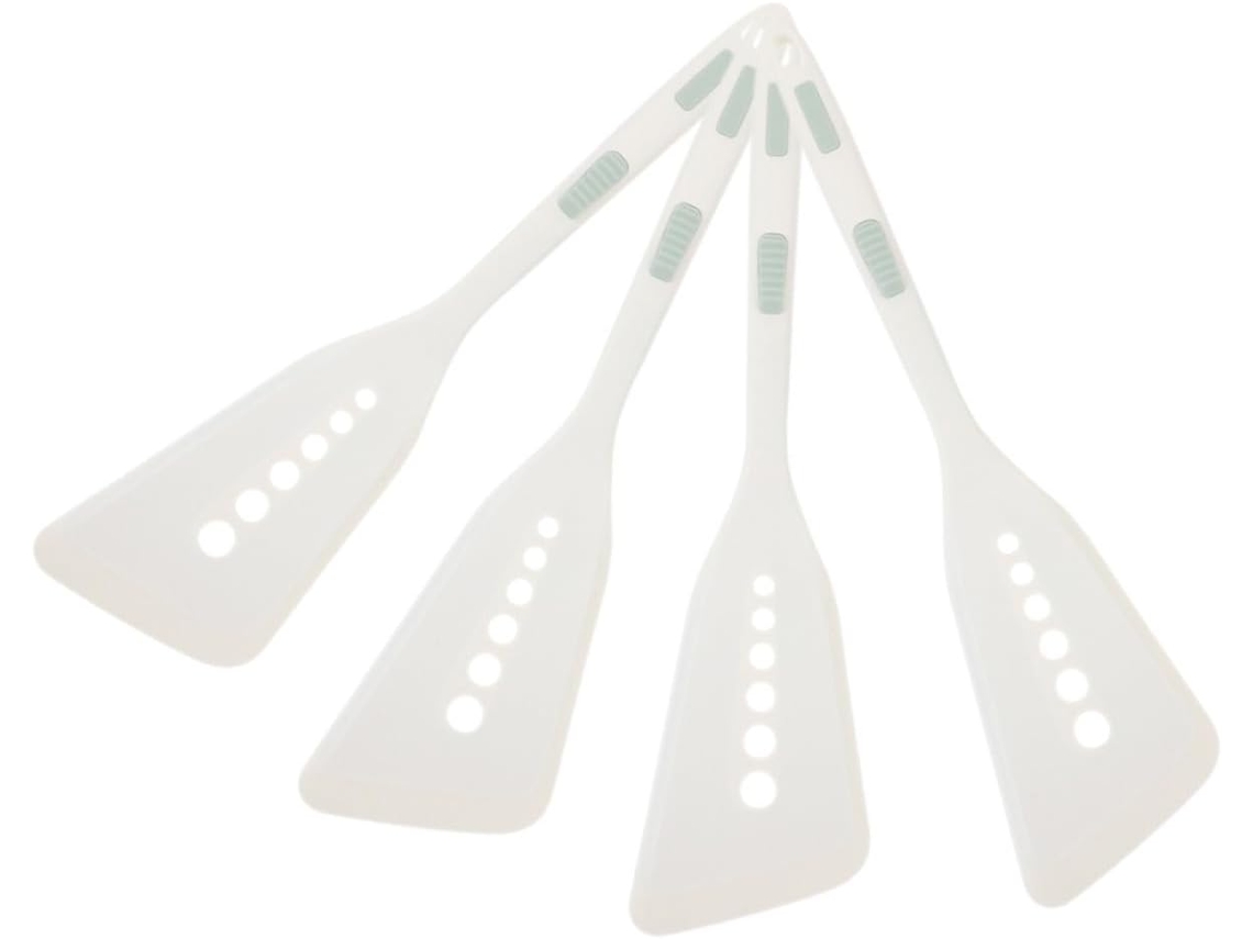 Juego de 4 espátulas de silicona resistentes al calor para pescado, tortillas y cocina en general, con asas - Gokoco