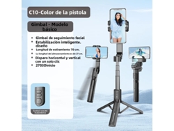 Trípode Para Selfies (negro) Con Seguimiento Facial Con Ia, Rotación De 360 Grados, Estabilizador De Cardán Y Control Remoto.