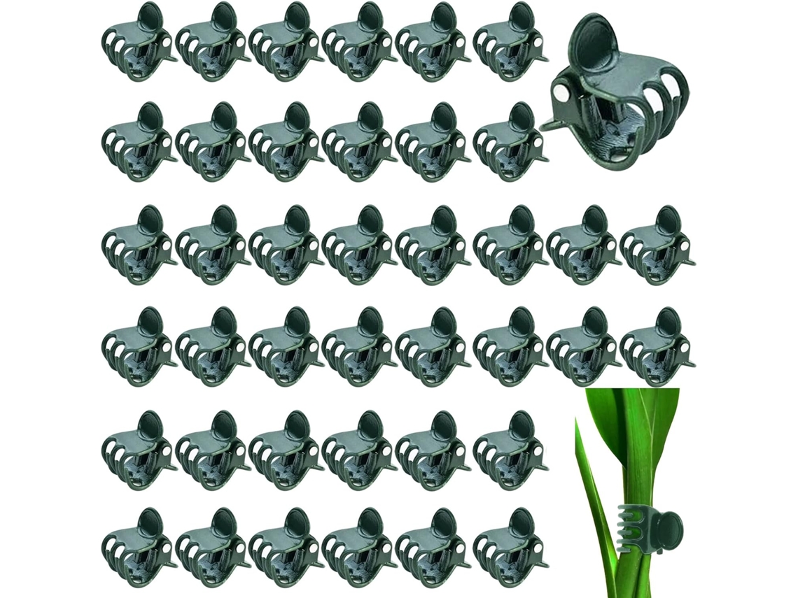 100 Clips Plantas Verde Oscuro 1,5cm, Para Orquídeas, Soporte Y Fijación