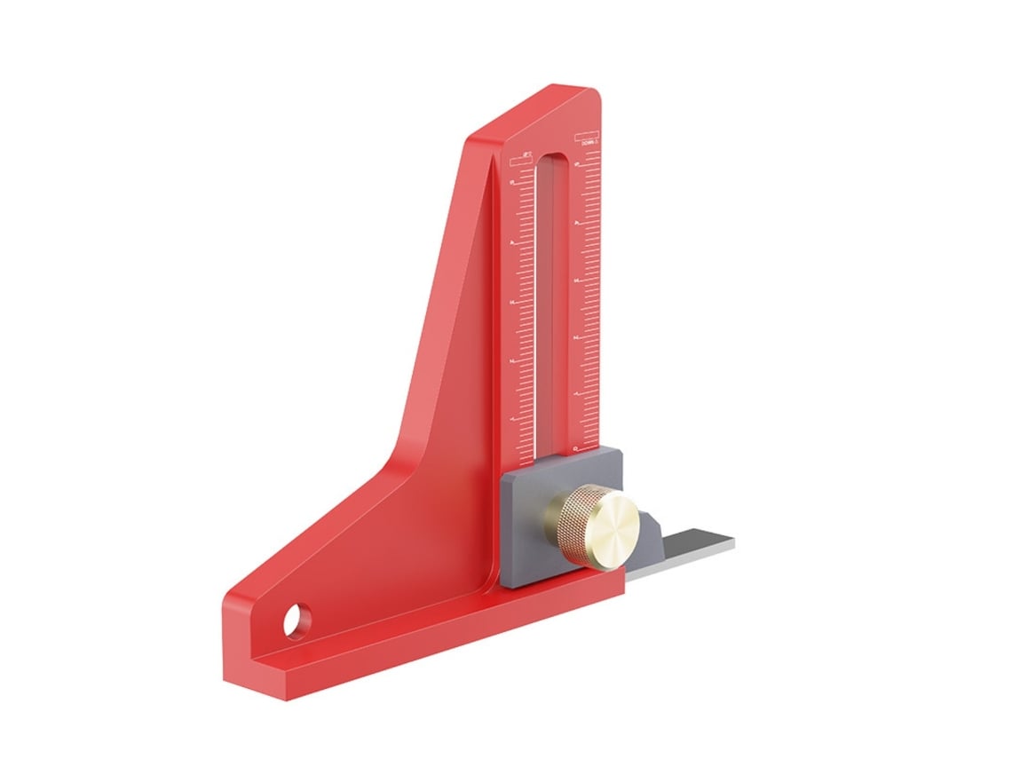 Calibrador De Altura Para Sierra De Mesa - Cnc Aluminio, Base Magnética, Escala Grabada Láser Y Perilla De Latón