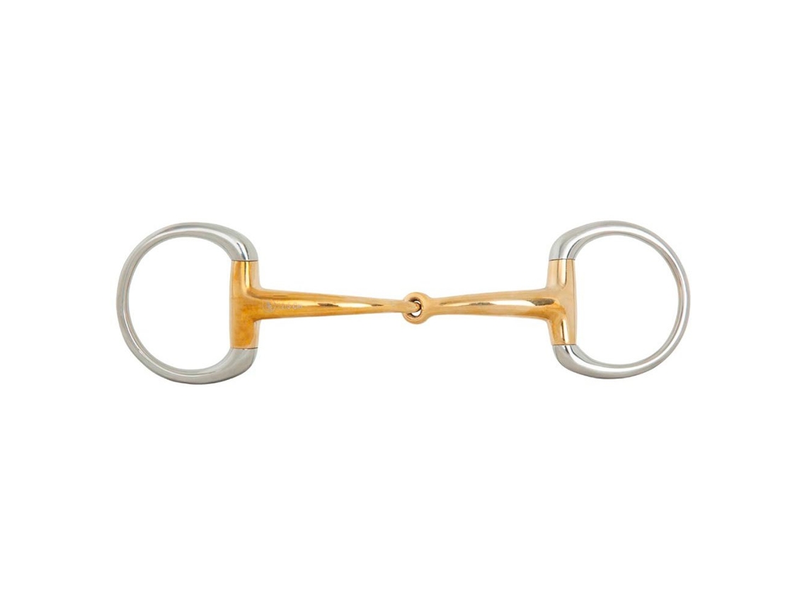 Snaffle de Ponta de Ovo de Articulação Única Anatômico Soft Contact 12 Mm Argolas 55 Mm Brigadeiro Laranja 11.5 Cmbr