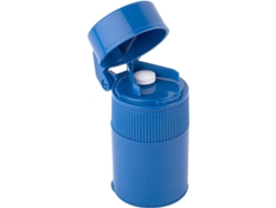 Cortador y triturador de pastillas 2026, color azul, 1 unidad con compartimento de almacenamiento y vaso para beber.