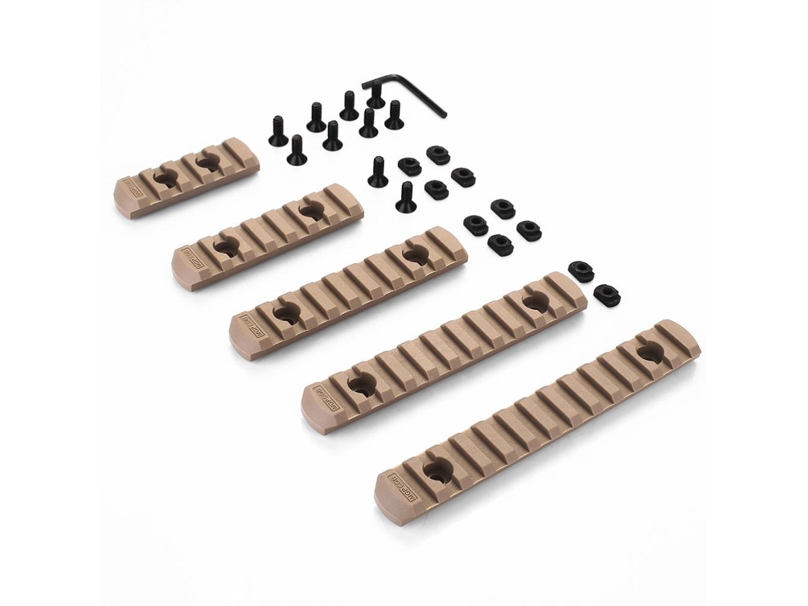 Vlrla-conjunto De Rieles Mlok Picatinny De Nailon 5/7/9/11/13 Ranuras 65/85/105/124/144mm Con Llave Allen