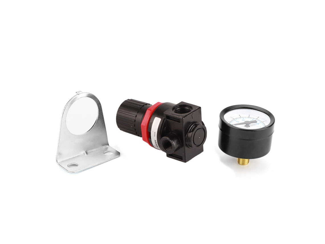 Regulador neumático de presión de aire, rosca G1/4, manómetro, soporte, sin marca