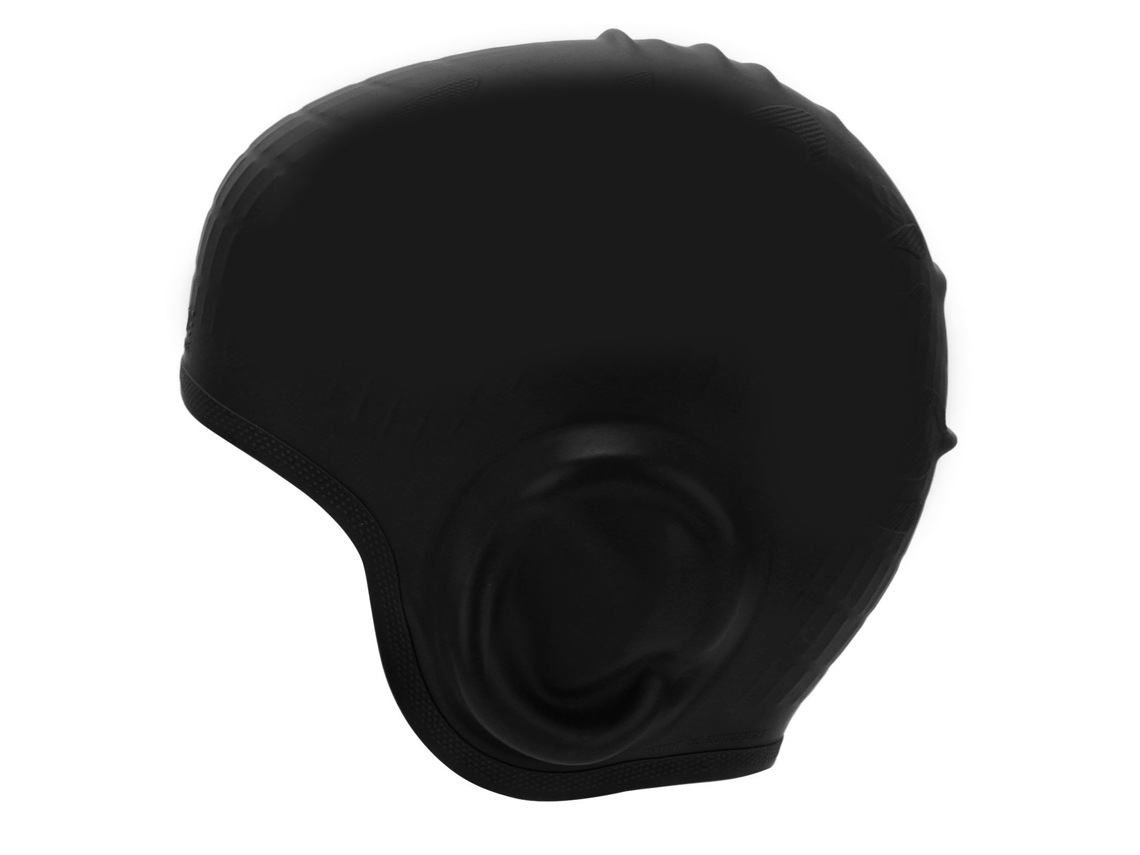 Gorro de silicona impermeable para adultos con protección para los oídos - Negro