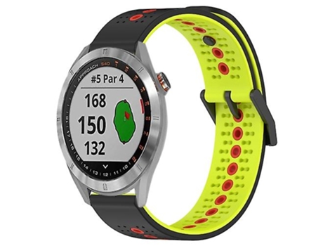 Correa Smartwatch Para Garmin Approach S40 20Mm Negro-Lima-Rojo VENISYMLIS