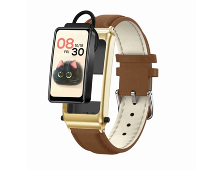 Smartwatch K80 1.57 '' Correa de cuero IP67 Soporte para auriculares extraíbles Llamada Bluetooth (Oro)