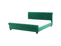 Cama de agua BELIANI Avallon de Terciopelo Verde 172x233x94