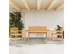 Juego de comedor de jardín de 4 piezas en madera maciza de teca DKD Home Decor