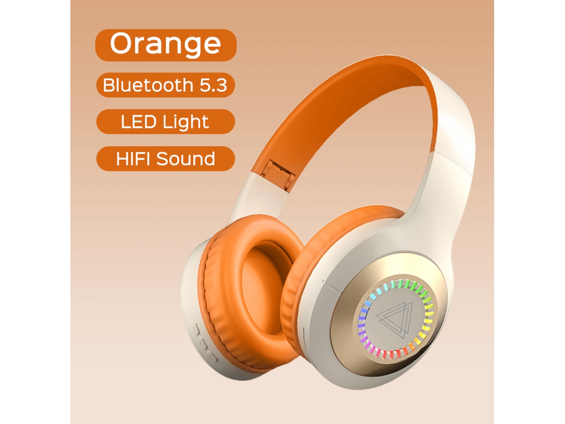 Auriculares Con Cancelación De Ruido (naranja), Con Cable E Inalámbricos, Plegables.
