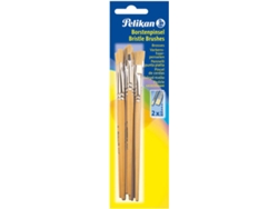 Conjunto de 10 Pinceles PELIKAN 720409 (Marrón - Pincel plano)
