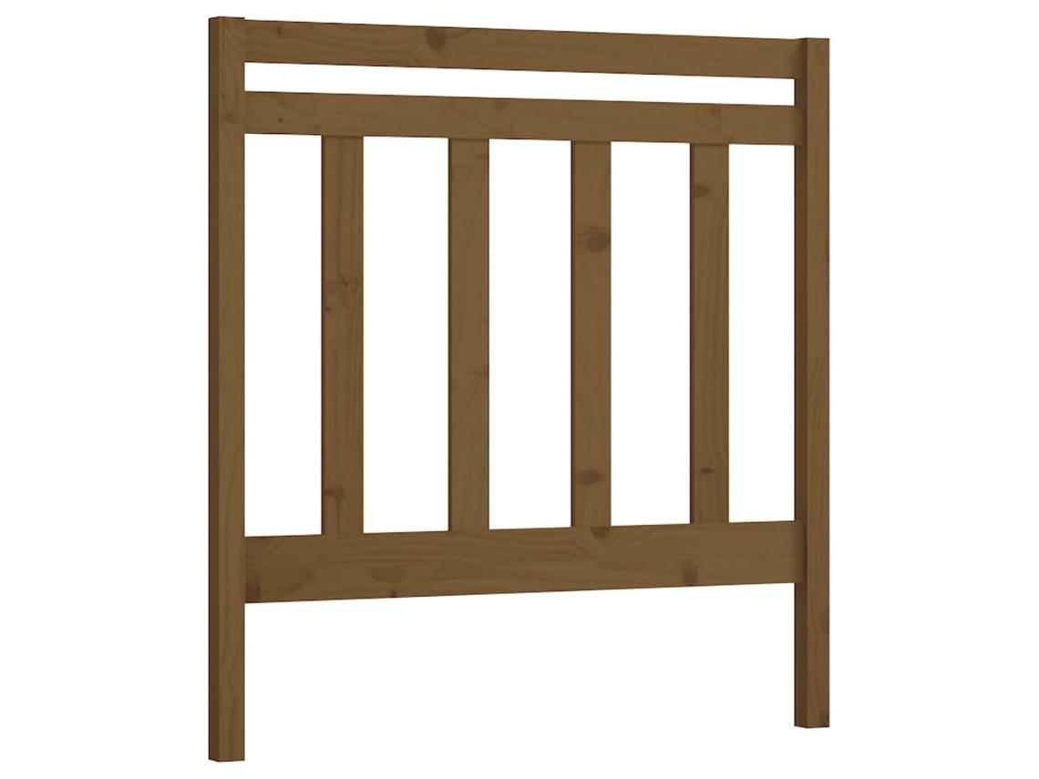 Cabecero de cama MAISON EXCLUSIVE en pino macizo color miel, 106x4x100 cm