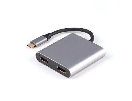 Adaptador USB C a HDMI Dual, Adaptador de Monitores Dual Hub USB C con 2 Docking Station HDMI 4K @60hz para Portátil HP/Dell/Surface/Lenovo/Thinkpa...