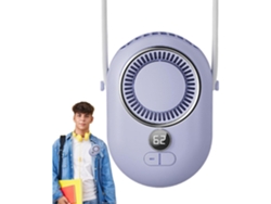 Ventilador de cuello portátil y recargable (morado) con 3 velocidades, ideal para viajes al aire libre, la playa, picnics y otras ocasiones.