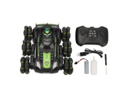 2026-coche De Trucos Control Remoto 2.4ghz 6 Ruedas Luces Sonidos Rotación 360 Grados Juguete Para Niños Verde